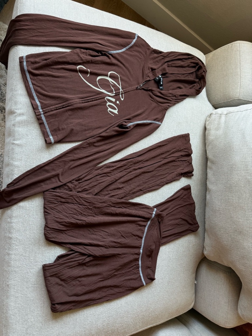 I.AM.GIA Brown Hooded Zip-Up Top & Jogger Set